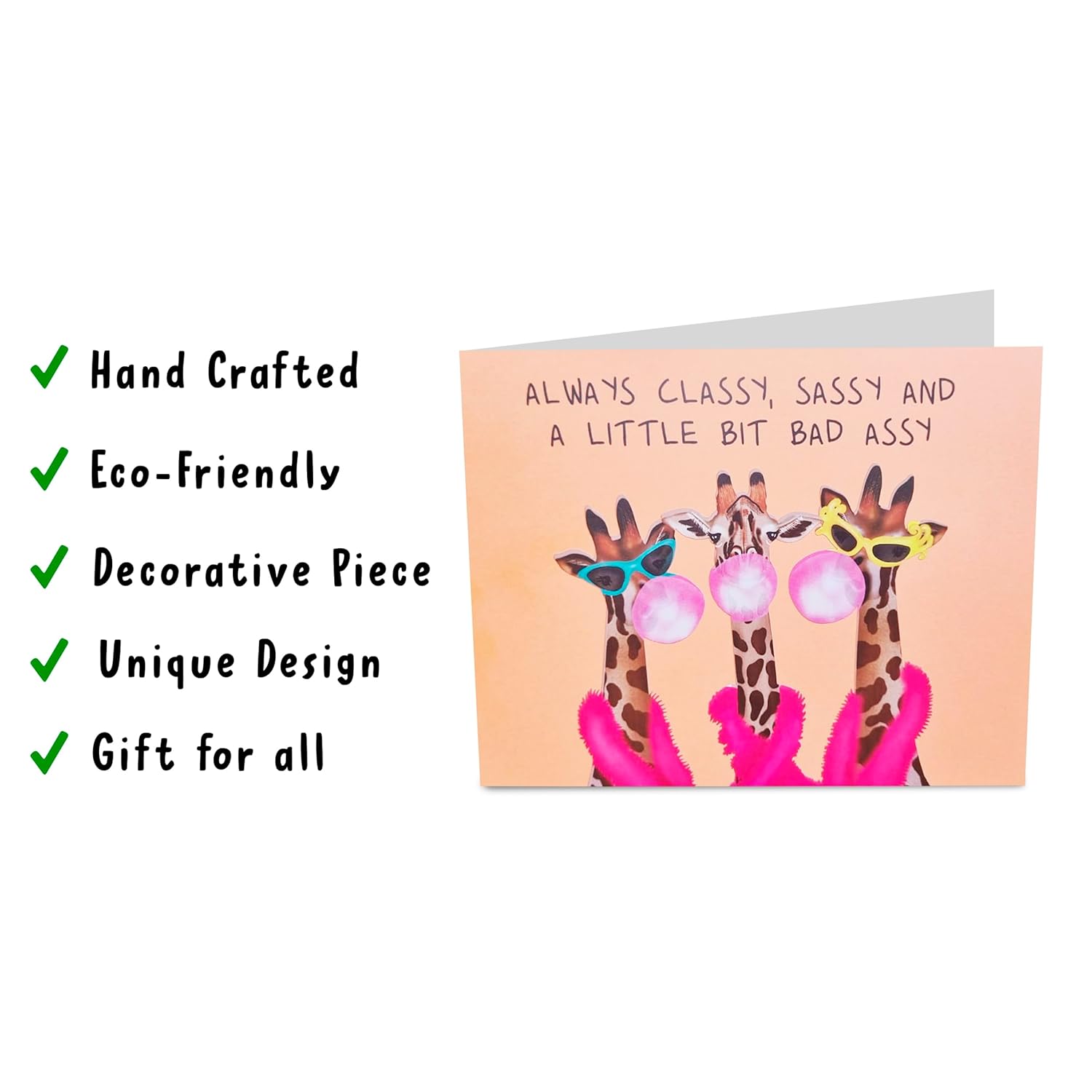 Friend Birthday Card Female - Pop Up Birthday Cards For Women - Sassy Giraffe - Funny Pop Up Card For Her - Gifts For Mum Sister Aunt Daughter Best Friends - Mothers Day Cards Funny
