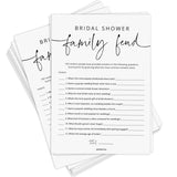 Bridal Shower Games, 50 Bridal Shower Family Feud Game Cards, Wedding Shower Game Activity, 50 Guests, Minimalist