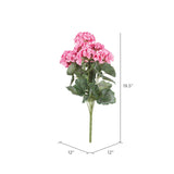 Vickerman Everyday Artificial Coral Geranium Bush 19.5" Long - Premium Faux Floral Home Decor - Perfect Outdoor Artificial Flowers - Maintenance Free Flowers