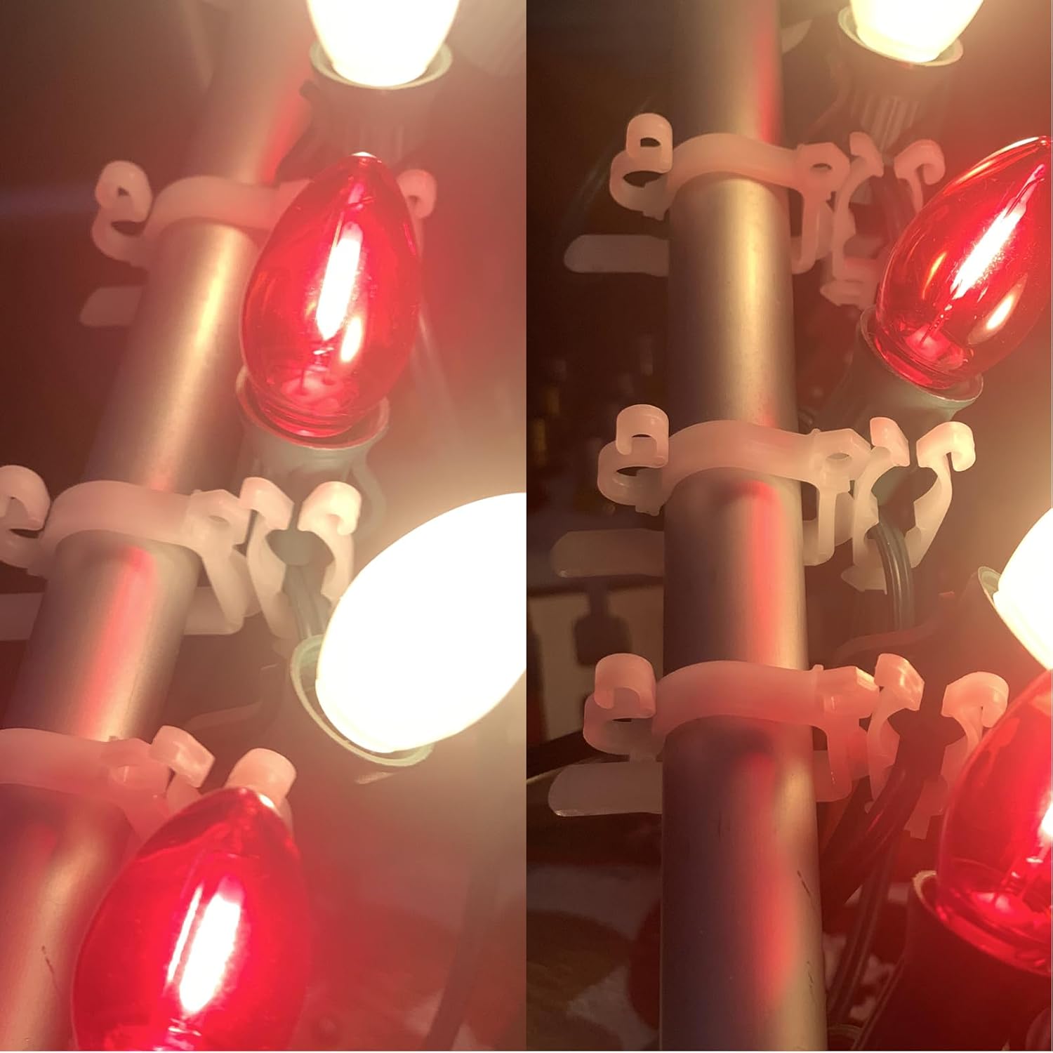 100Pcs Christmas Light Clips, All-Purpose Holiday Light Clips Outdoor Hang Gutter Hooks For C7, C9 Outdoor Christmas Decoration String Lights