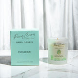 Rising Cosmos Healing Crystal Candle - Green Flourite, Tiger'S Eye, Clear Quartz Infused Sugarcane + White Rum Scent 100% Soy Wax - 7Oz. Meditation, Intention & Gift Candle For Women