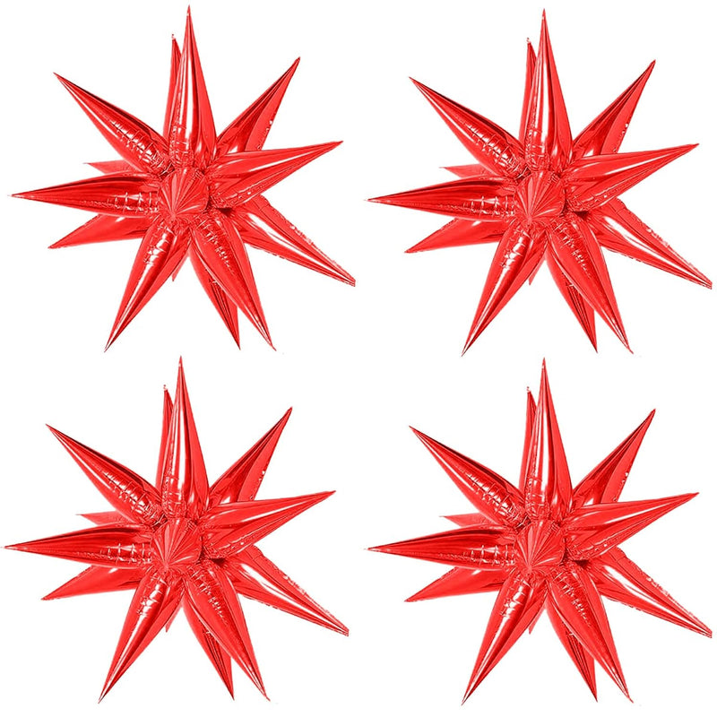 50 Pieces Star Balloons Red 26 Inch, Red Star Foil Balloons Starburst