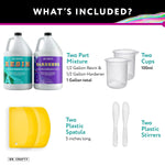 Dr Crafty Clear Epoxy Resin - Table Top Epoxy Resin Kit - Clear Epoxy Resin For Resin Molds, Table Top, Art Resin, Craft, Jewelry Casting, Diy, Tumblers & Wood - 2 Part Resin Kit (1 Gallon)