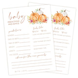 Baby Shower Games, Thanksgiving Baby Predictions And Advice Cards, 25 Sets Gender Reveal Party Decorations Supplies Favors - E02