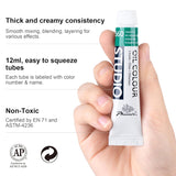 PHOENIX Oil Paint Set - 24x12ml/0.4 Fl Oz Tubes, Non-toxic Oil Based Paints for Canvas Crafts, Oil Painting Supplies for Artists, Adults & Beginners
