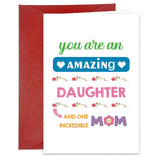 Mother'S Day Card For Daughter From Mom Dad Happy Mothers Day Gifts For Daughters Stepdaughter You Are An Amazing Daughter And One Incredible Mom Greeting Card With Envelope