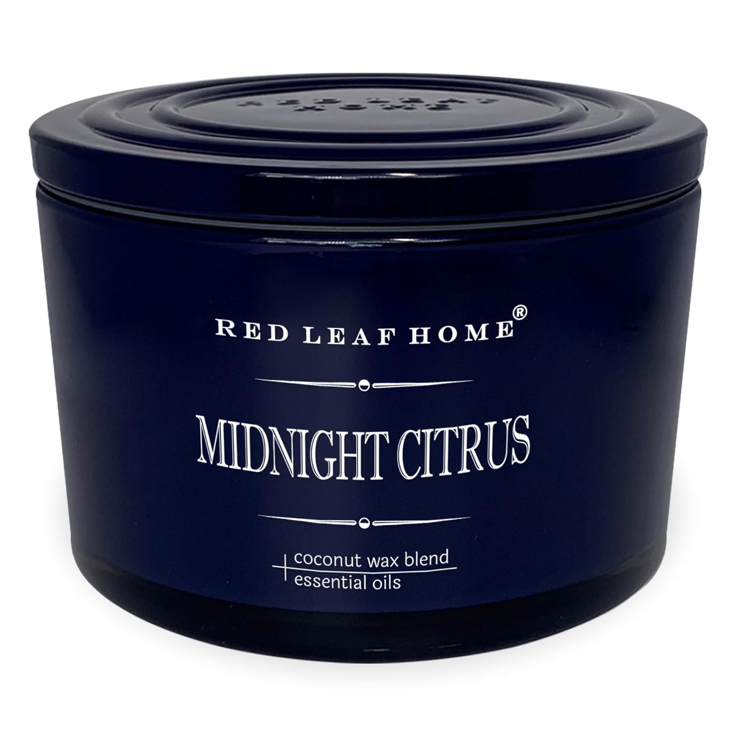 Midnight Citrus Jar Candle | Includes Matching Glass Lid, Large | Aromatherapy | Borderless Collection | 16.5Oz