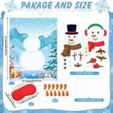 Christmas Pin Games Reusable Pin The Nose On Snowman Game Set Include 2 Diy Snowman 1 Xmas Poster 24 Carrot Nose Stickers 2 Blindfold For Winter Holiday Party Game Activities Supplies
