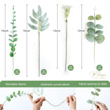 160Pcs Mixed Artificial Eucalyptus Stems And White Faux Flowers, Big Babys Breath And Eucalyptus Leaves Stems Bulk For Diy Wedding Bouquet Home Decor Floral Arrangement (Green 160Pcs)