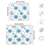 Winter Snowflakes And Stars Dish Drying Mats Merry Christmas Drying Mat With Hanging Loop Absorbent Dishes Drainer Pad Kitchen Counter Mat 18X24 In