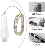 3 Pack USB Rechargeable Fairy Lights 7FT 20 LED Warm White Battery Operated String Lights for Bedroom Mason Jars Wedding Table Centerpieces Christmas Party Decor