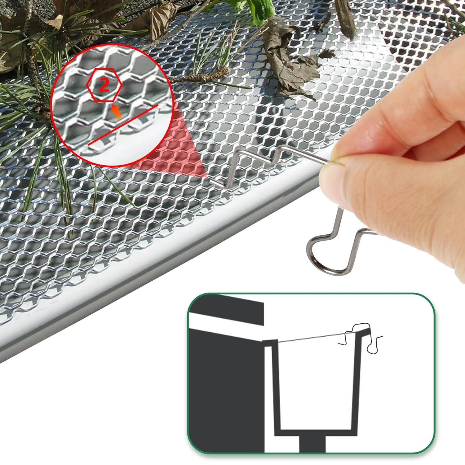 50Pcs Gutter Clips For Hanging Outdoor Lights, Gutter Guards Christmas Light Hooks Clips, Stainless Steel Gutter Hooks For Outdoor Halloween Christmas Lights (50)