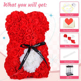Rose Bear With Box, Artificial Flowers, Mothers Day Presents For Mom, Red