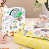 Reversible Baby Shower Wrapping Paper Roll 17 Inch X 33 Feet Gift Wrapping Paper With Animals & New Baby Design For Neutral Baby Shower, Boys Girls Newborn, 1St Birthday, Celebration
