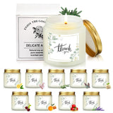 10 Pcs Thank You Gifts Candles 3.5 Oz Valentines Employee Appreciation Gifts Bulk Soy Wax Scented Jar Candles For Friend Boss Employee Staff Volunteer Teacher 10 Fragrance(Warmth Scent)