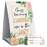 Green Leaf Safflower Guess How Many Candies Are In The Jar, Baby Shower Sign -1 Sign And 50 Guessing Cards(12A)