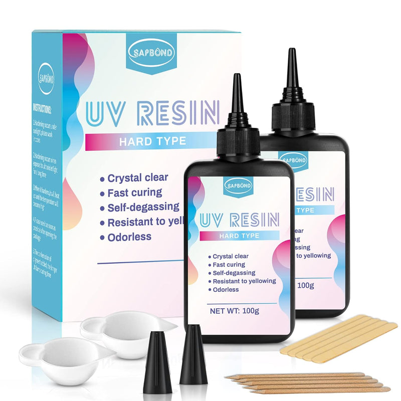 Uv Resin Kit Jewelry Making: 200G Crystal Clear Hard Glue Epoxy Resin For Begi