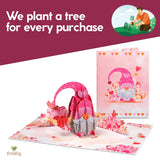 Frndly 3D Love Gnome Pop Up Valentines Day Card, Handcrafted - 100% Recycled And Eco-Friendly, 8" X 6" Cover - Includes Envelope And Note Tag