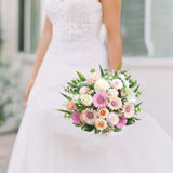 8Pcs Fake Peonies Pink Flowers Artificial Mixed Sunflowers White Roses 13 Inch Silk Flower Arrangements For Wedding Party Home Dining Table Centerpiece Decor Cemetery