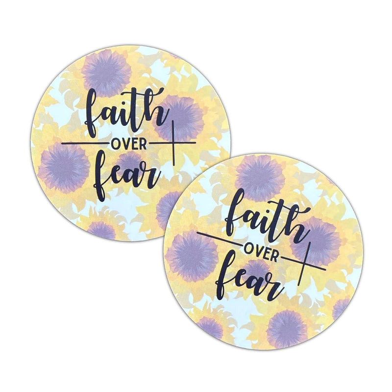 Sunflower Faith Over Fear Cardstock Cutouts For Freshies | 12 Pack | 2.5" Inch