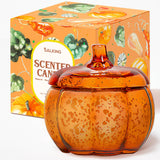 Autumn Scented Candles, Black Vanilla & Truffle, Pumpkin-Shaped Scented Candles For Halloween, Soy Candles For Home Scented, Large Jar 2 Wick Candle, 90 Hours Long Burning, Fall Candle Gift
