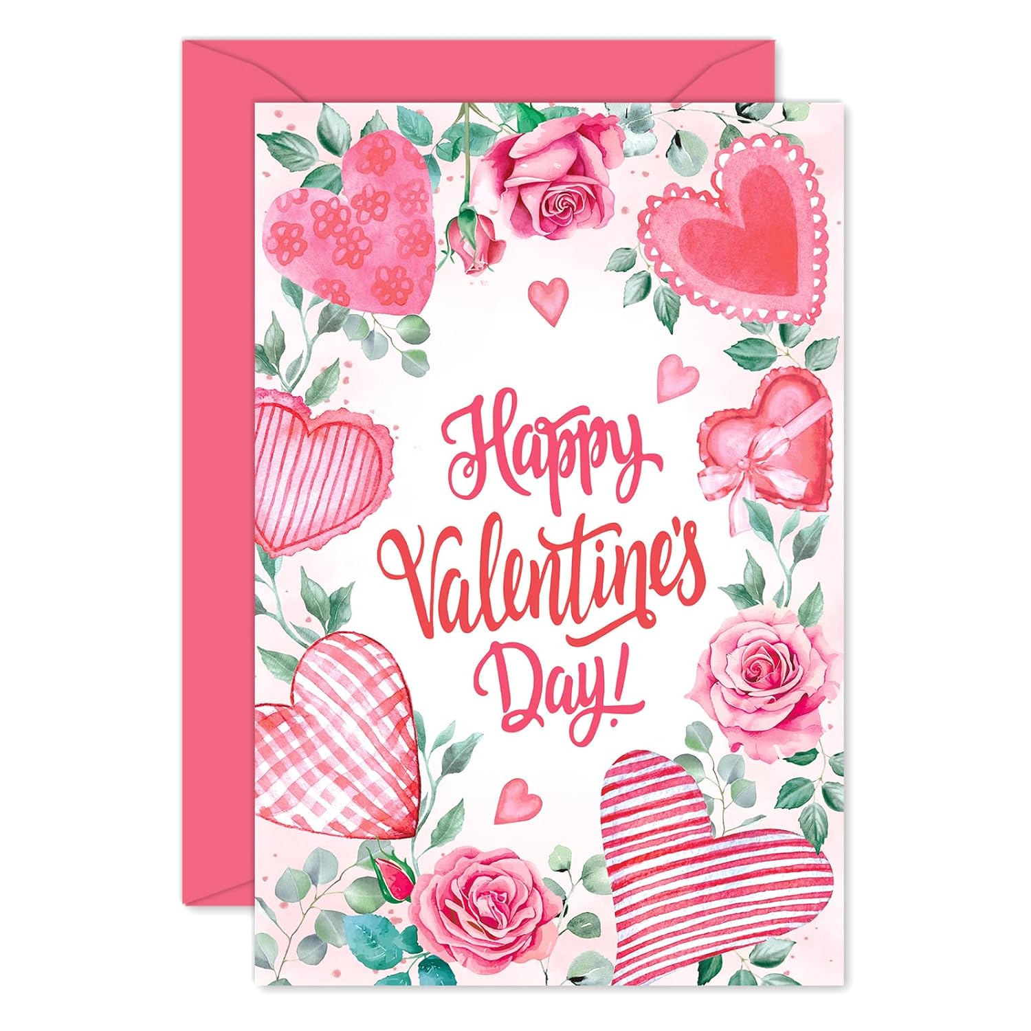 24 Pcs Valentine'S Day Greeting Cards Blank Note Cards With Envelopes And Stickers Pink Rose Heart Greeting Cards For Invitations Party Supplies, 4 X 6 Inch