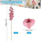 Artificial Orchid Stems 41", 6 Pack 9 Heads Faux Phalaenopsis Flowers Real Touch Fake Orchid Flower Branch For Vase Home Wedding Decoration, Dark Pink