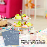 Baby Shower Games - Boy Predictions & Advice Cards - Minimalist Aesthetic Gender Reveal Games - Blue Decorations - 25 Cards