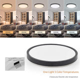 2 Pack 12 Inch LED Ceiling Lights Black 5CCT Flush Mount Fixtures 200W Equivalent