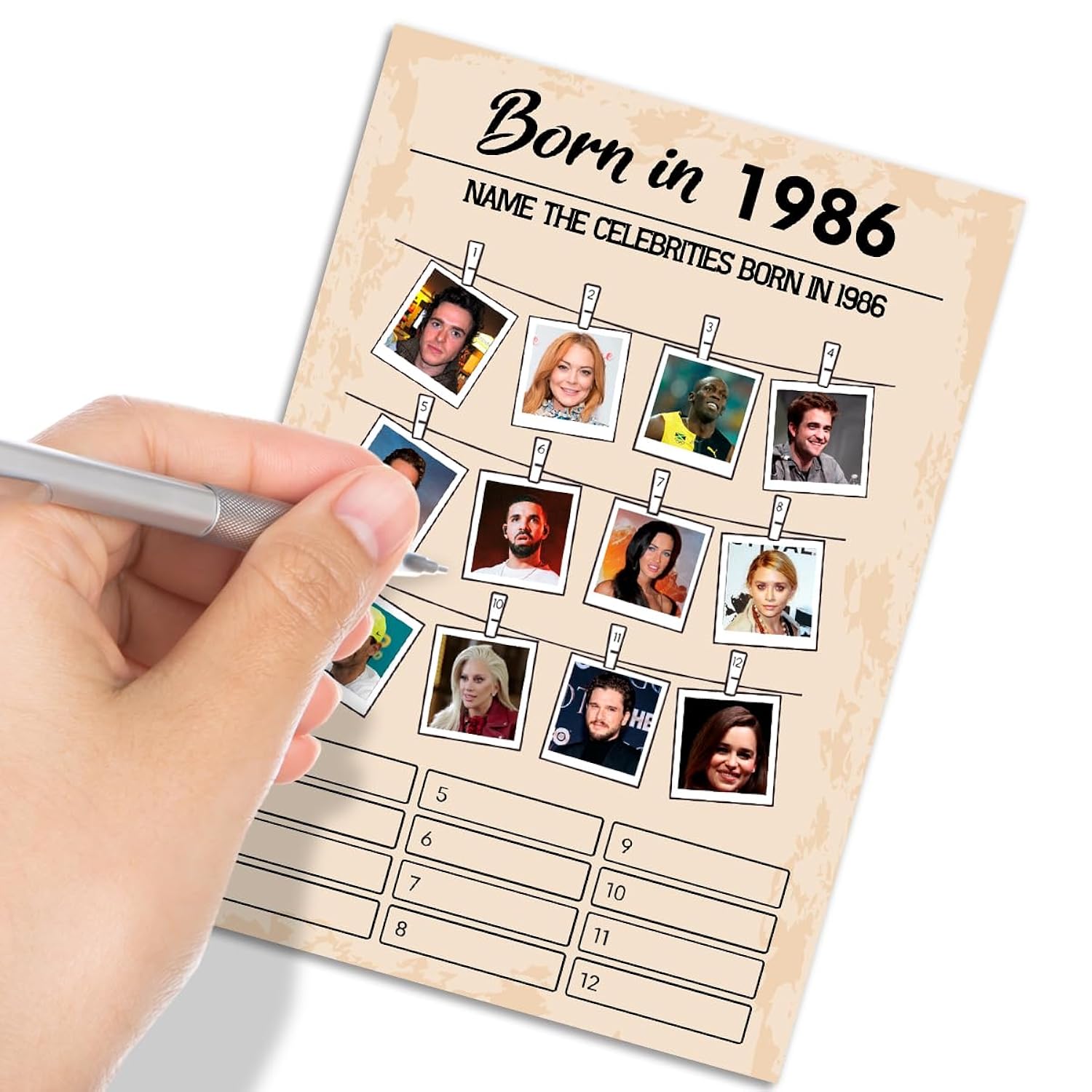 40Th Birthday Party Games, Born In 1986 Games, Birthday Party Supplies For Adults, Pack Of 30 Cards