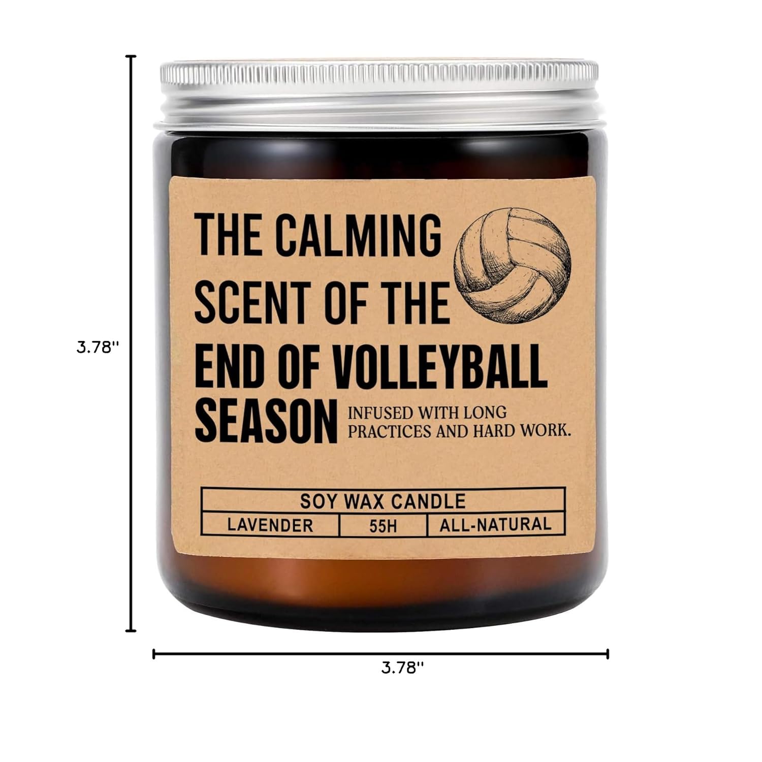 The Calming End Of Season Candle - Funny Volleyball Coach Gift - Lavender Scented Soy Wax Candle