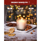 Christmas Soy Candles For Home Scented, Cinnamon Pie Non Toxic Candles For Holiday, 9.2Oz Natural Organic Clean Burning Up To 60 Hours, Christmas Kitchen Decor Gifts For Women