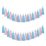 20PCS Gender Reveal Tissue Paper Tassel Banner Baby Pink Blue Tissue Garland for Gender Reveal Party Decorations Boy or Girl Baby Shower Decorations Pink and Blue Decorations