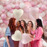 126Pcs Pink White Balloon Arch Kit, Different Sizes 18 10 5 Inch Pink White Sand Latex Balloons And Heart Foil Balloons Pink Balloon Garland Arch Kit For Birthday Wedding Bridal Baby Shower Decoration