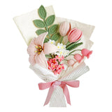 Handmade Crochet Rosetulip Lily As A Gift For Lover, Family,Friends. Crochet Bouquet, Crocheted Yarn Flowers, Artificial Flower Finished Bouquet (Pink).