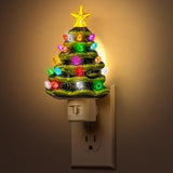 Christmas Tree Night Light, 3000K Night Lights Plug Into Wall, Cute & Funny Ceramic Christmas Decor Night Light For Kids, Plug In Nightlight With 360° Rotatable, Holiday Party Decor, 1 Pack