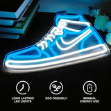 Sneaker Neon Sign Ice Blue Dimmable LED Shoe Wall Decor for Bedroom Man Cave Bar