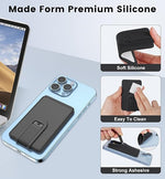 Ultra Slim Silicone Phone Wallet with Stand, Sticky Card Holder - Black