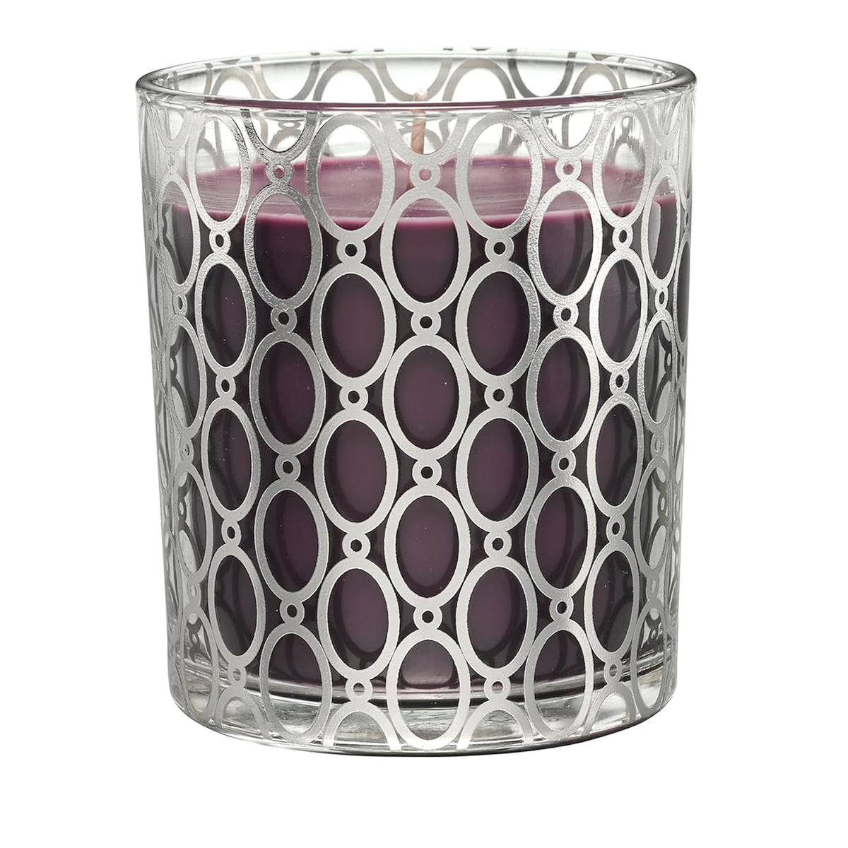 PartyLite After Dark Velvet Plum Scented Jar Candle – 40-50 Hours Burn Time, Juicy Apple, Candied Dates & Tonka Bean, Chic Glass with Gold Accents