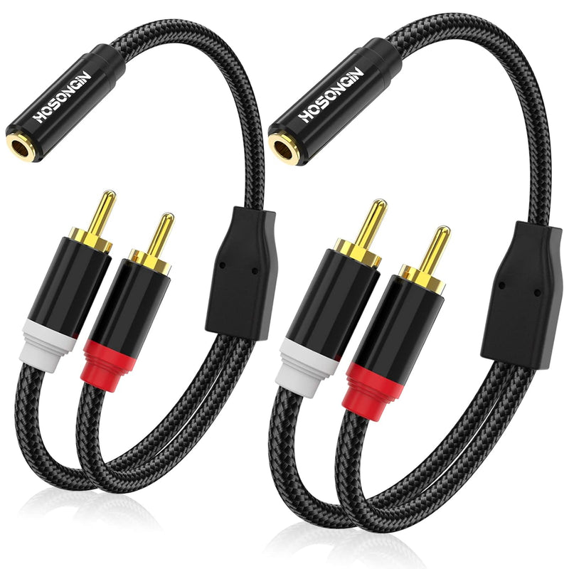 3.5Mm (1/8 Inch) To Rca Adapter Stereo Audio Cable 2 Pack - Short 3.5Mm Trs Fe