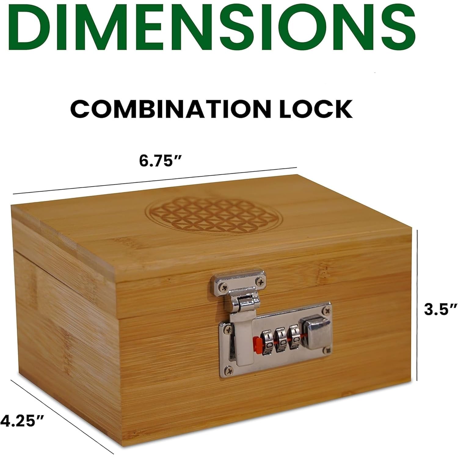 Bamboo Storage Box - Decorative Storage Box With Lid And Combo Lock - Bamboo Box With Accessories For Making Tea And Storing Herbs And Spices, Stronger Than The Wooden Box