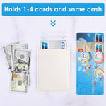 3-Pack Leather Phone Wallet Stick-On, Double Pocket Card Holder - Blue, White, Black