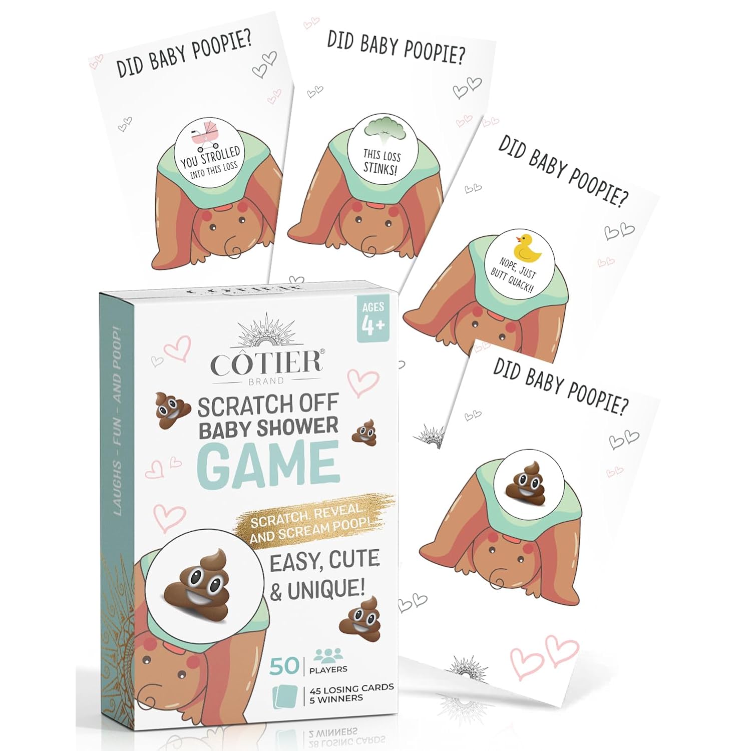 Did Baby Poopie African American Boy Baby Shower Scratch Off Game - Funny Losing Phrases On Cards - Hilarious Black Baby Shower Game Coed, Sprinkle, Fun & Easy 30-50 Guests