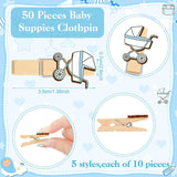 321 Pcs Boy Baby Shower Games Supplies 5 Sets Includes 50 Activities Cards, 20 Pencils, 1 Don'T Say Baby Sign 50 Clothespins For Price Is Right Scramble Prediction Bingo Games Party Decoration