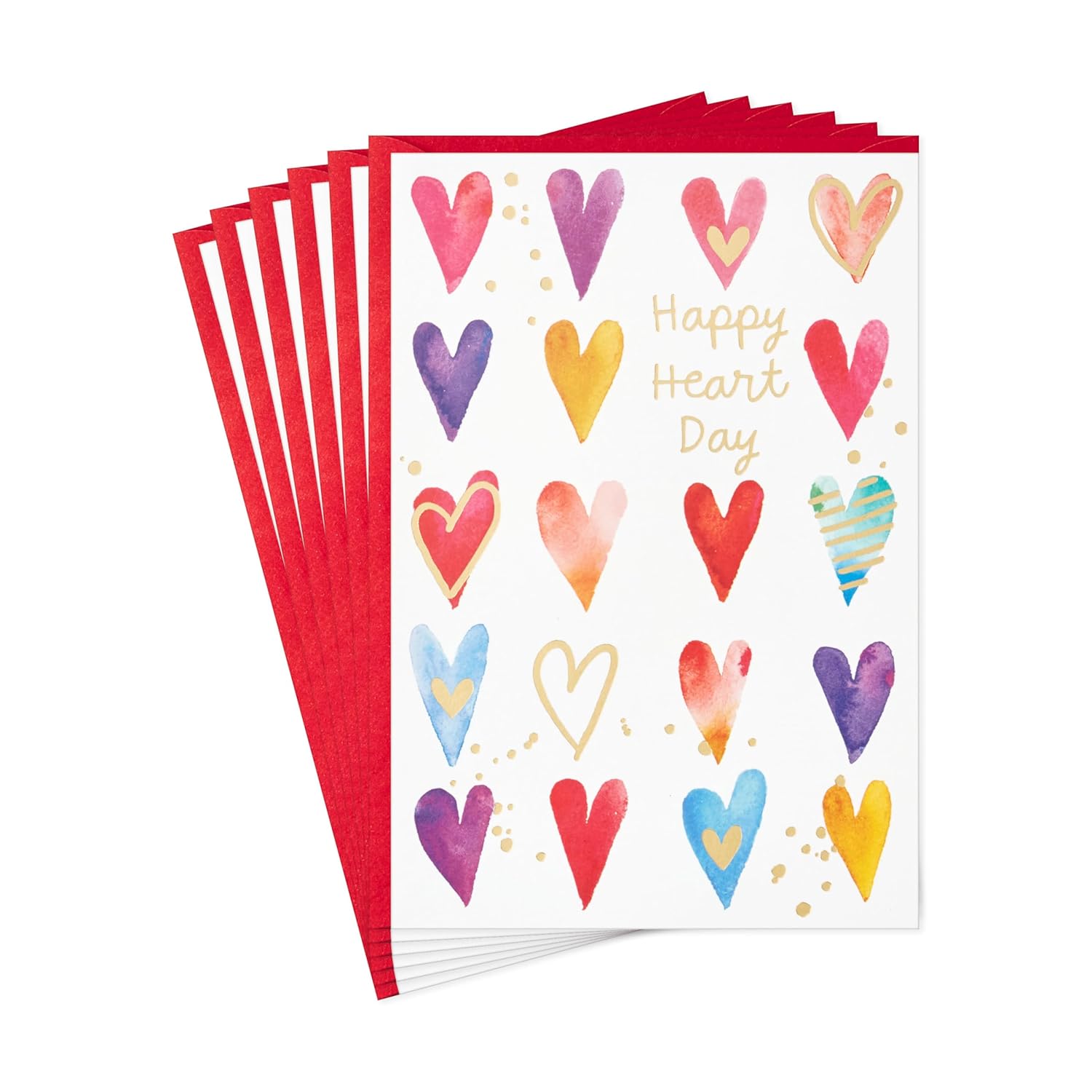 Hallmark Valentines Day Cards, Happy Heart Day (Pack of 6 Cards with Envelopes)