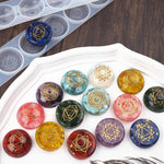 7 Chakra Stones Resin Molds 2 Pack Silicone Round Reiki Healing Crystal With Engraved Chakra Symbols Epoxy Resin Casting Mould Diy Crafts Jewelry Pendant Keychain Home Decor Ornament