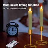 Flameless Led Taper Candles, 6Pcs Battery Operated 6.5" Ivory Flickering Candlesticks With Remote Timer, Real Wax Warm White Candle Light For Room Home Halloween Christmas Decor