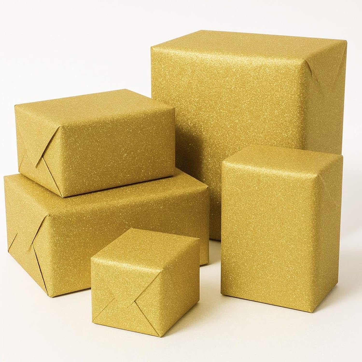 Gift Wrap - Glitter Wrapping Paper - 25 Sq Ft - Gold Glitter - Roll Sold Individually