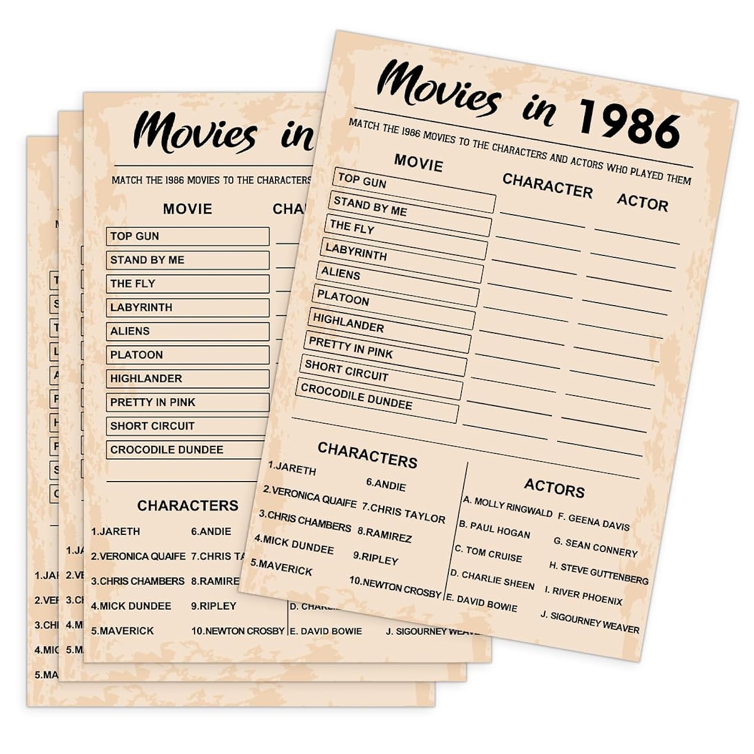 40Th Birthday Party Games, Movies In 1986 Games, Birthday Party Supplies For Adults, Fun 1986S Party Game?Pack Of 30 Cards