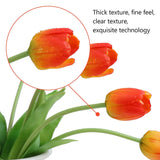 Artificial Flowers 20Pcs Fake Tulips Real Touch, Faux Latex Tulips Flowers With Gift Box Soft Faux Tulips Bouquets Arrangements For Party Wedding Home Room Decoration(Orange)
